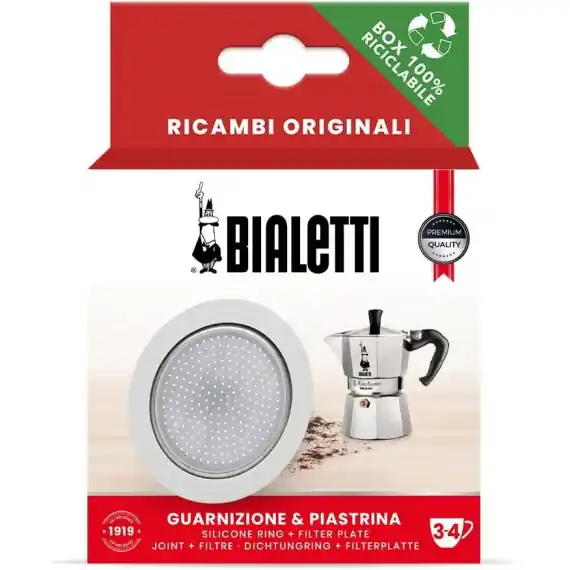 Set de 3 Juntas + Filtro de Repuesto BIALETTI 3-4 Tazas Económico