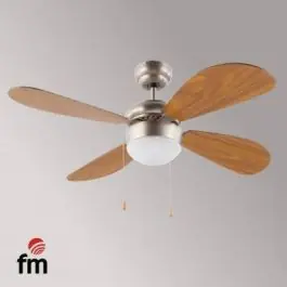 Ventilador Techo FM 105 cm 4 Aspas Madera con Luz VT-105 Venta Final